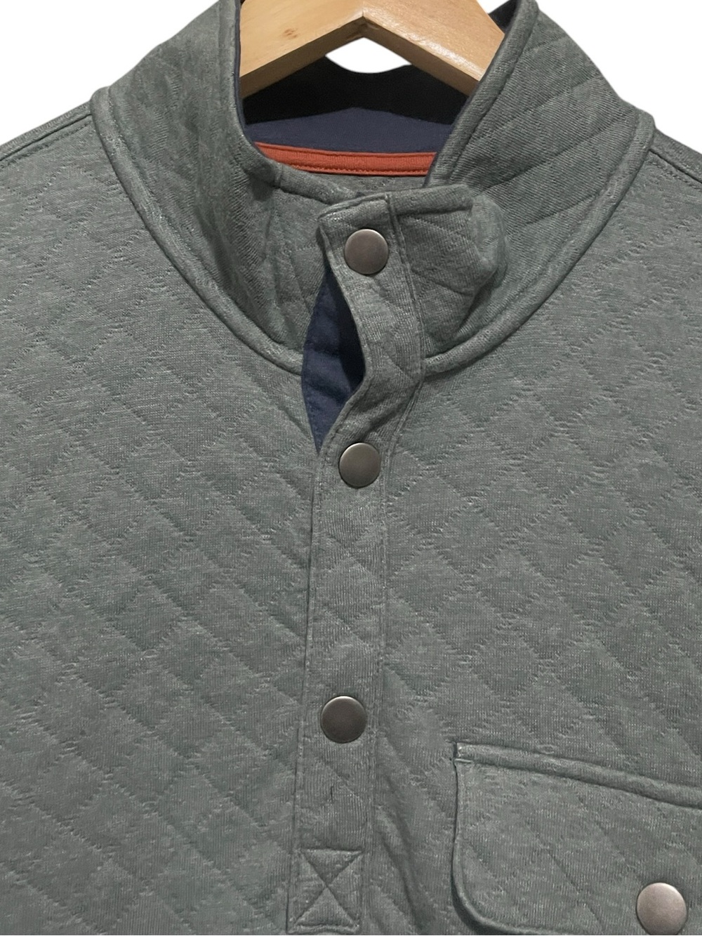 Goodfellow‎ & Co Men's Comfort Wear Quilted 1/4 Snap Pullover Green M - Picture 6 of 7